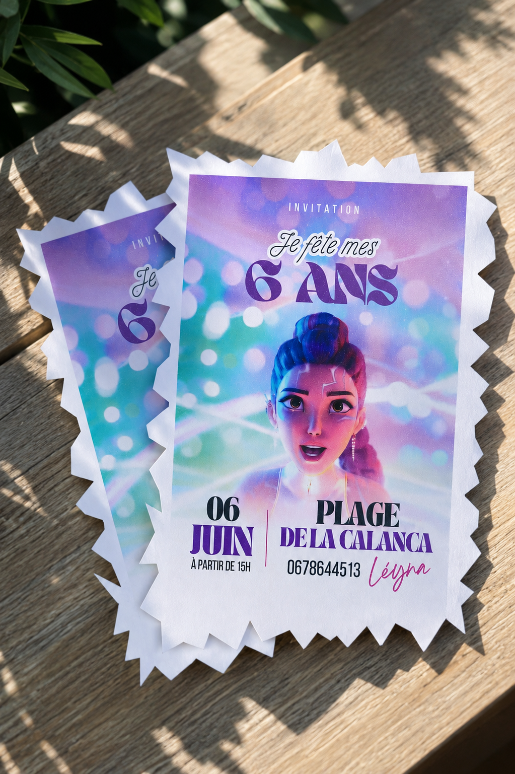 Carte d'anniversaire — Les 6 ans de Leyna